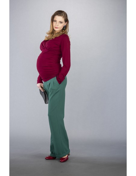 Abel Dark Green Spodnie ciążowe