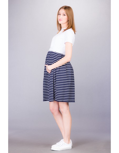 Gemma navy stripe שמלות הריון